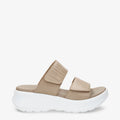 Nila sandalias de piel con forro interior de piel. taupe