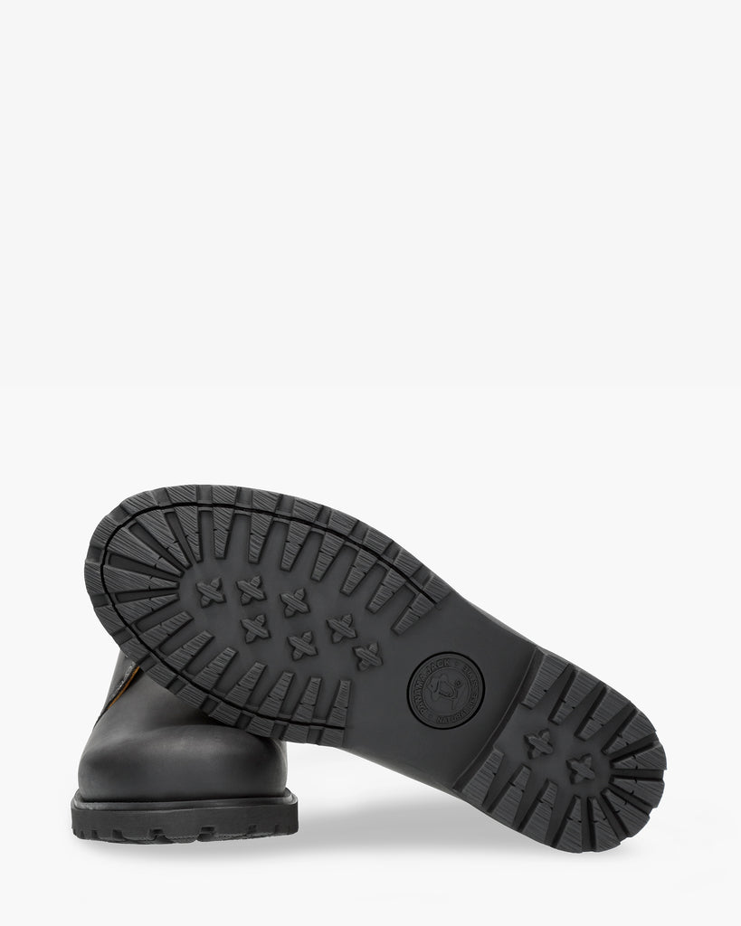 Bota Panama botines de piel con forro interior de piel. negro