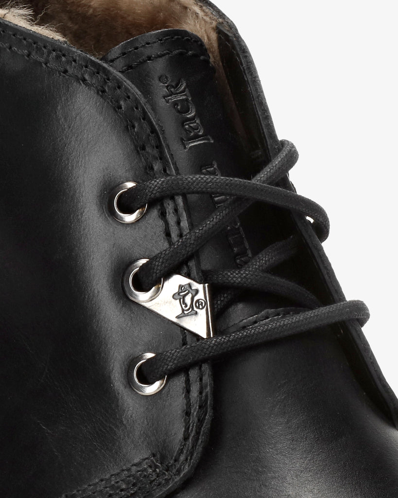 Bota Panama Igloo botines de piel con forro interior de pelo natural. negro