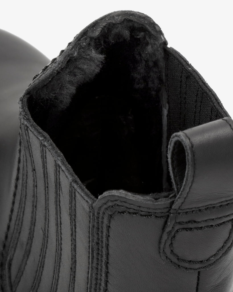 Brigitte Igloo Trav botines de piel con forro interior de pelo natural. negro