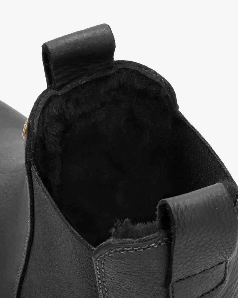 Burton Igloo botines de piel con forro interior de pelo natural. negro