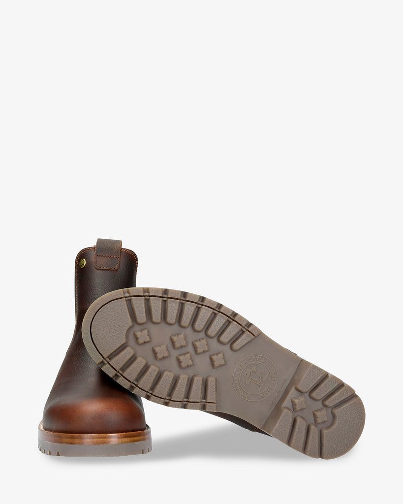 Burton Igloo botines de piel con forro interior de pelo natural. castaño