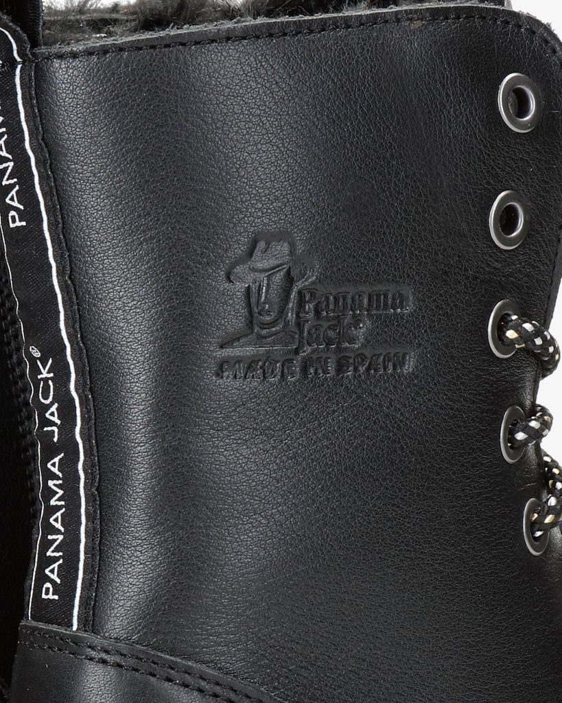 Carlyn botas de piel con forro interior de pelo. negro