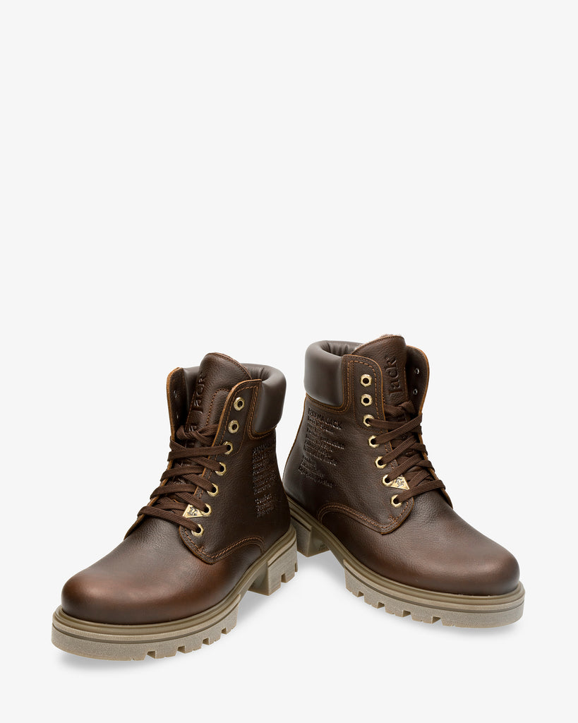 Cody botas de piel con forro interior de pelo. castaño