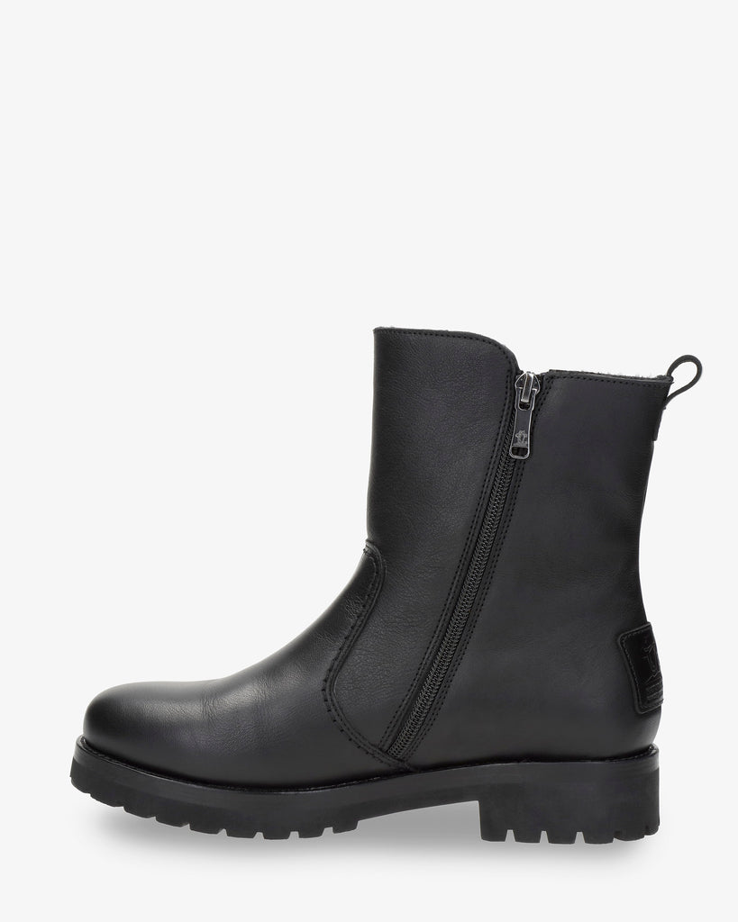 Fabi Igloo botas de piel con forro interior de pelo natural. negro