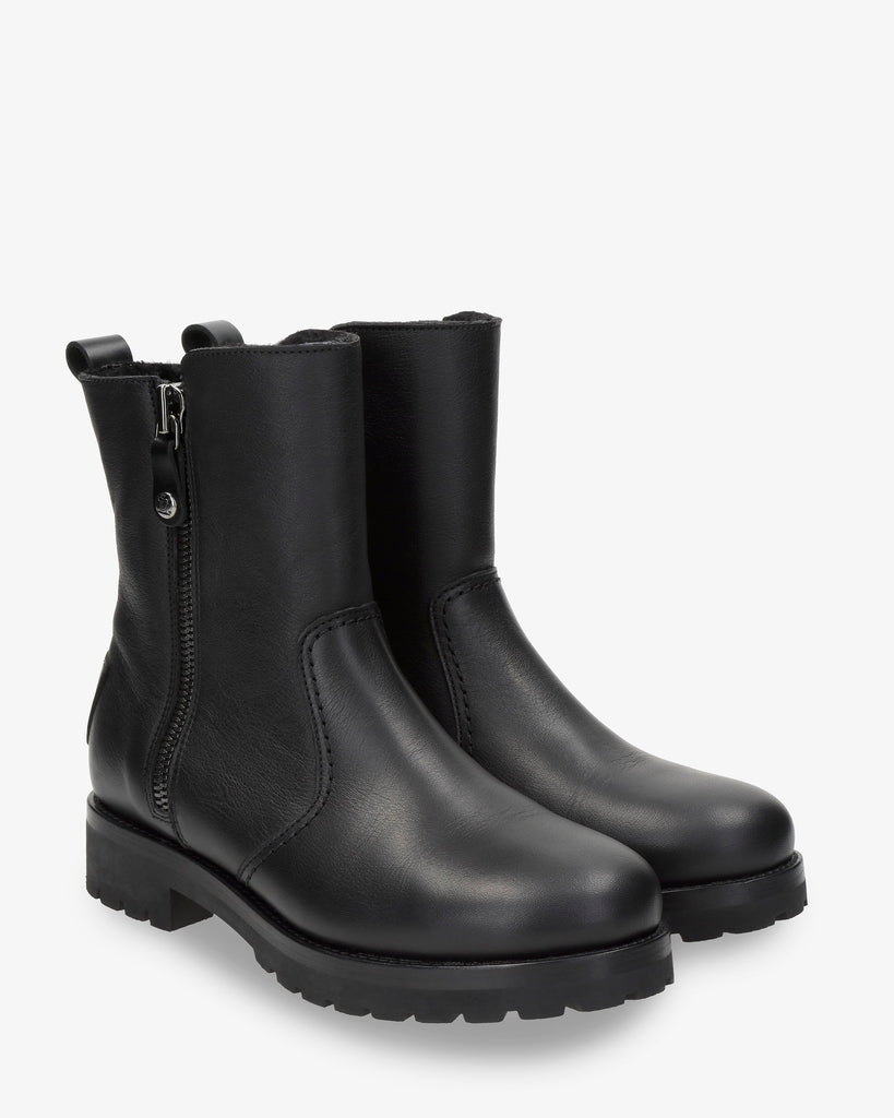 Fabi Igloo botas de piel con forro interior de pelo natural. negro