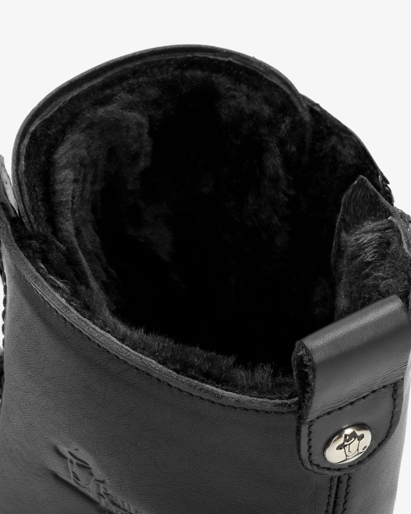 Fara Igloo Trav botas de piel con forro interior de pelo natural. negro