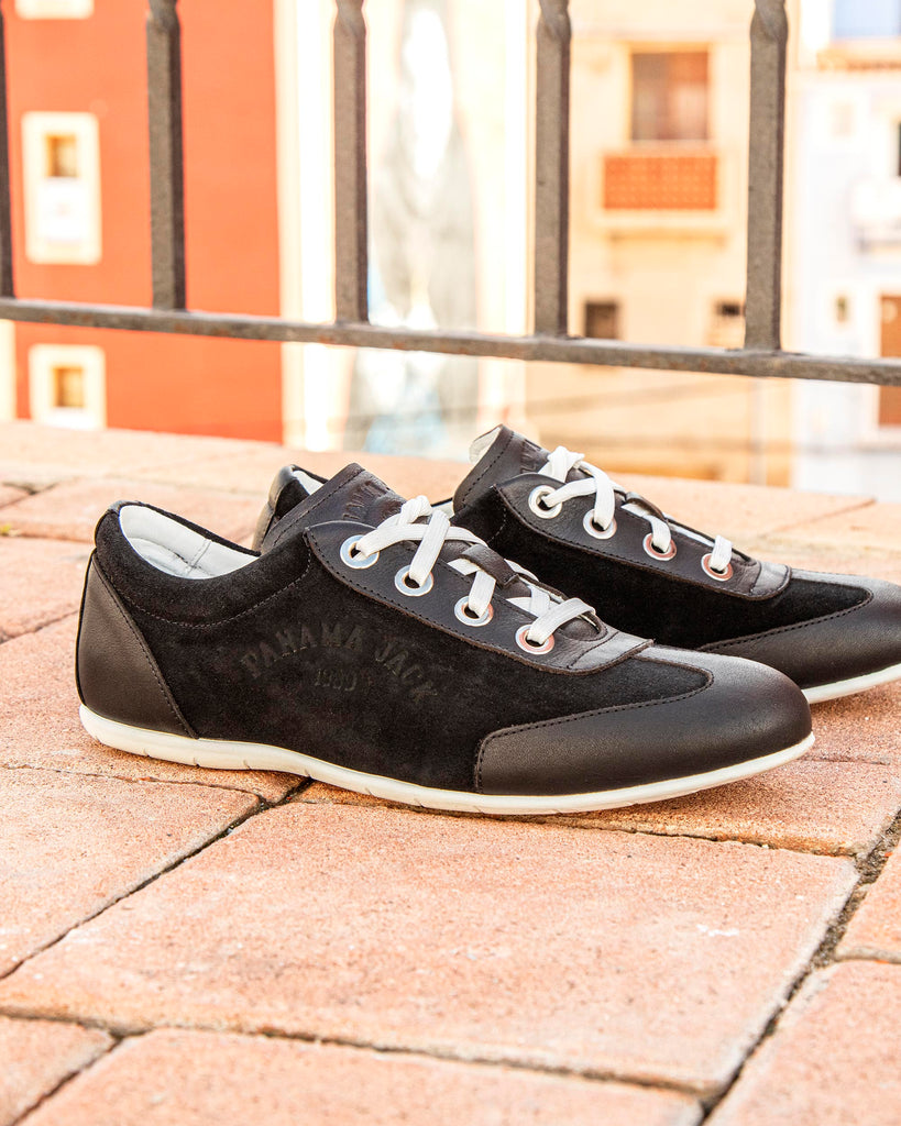 Farum sneakers de piel con forro interior de piel. negro