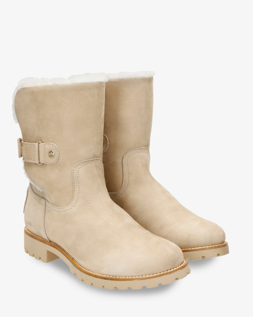 Felia Igloo Trav botas de piel con forro interior de pelo natural. crudo