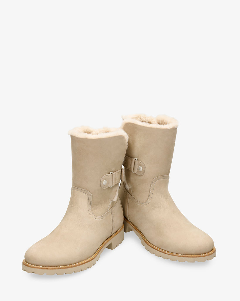 Felia Trav botas de piel con forro interior de pelo. crudo