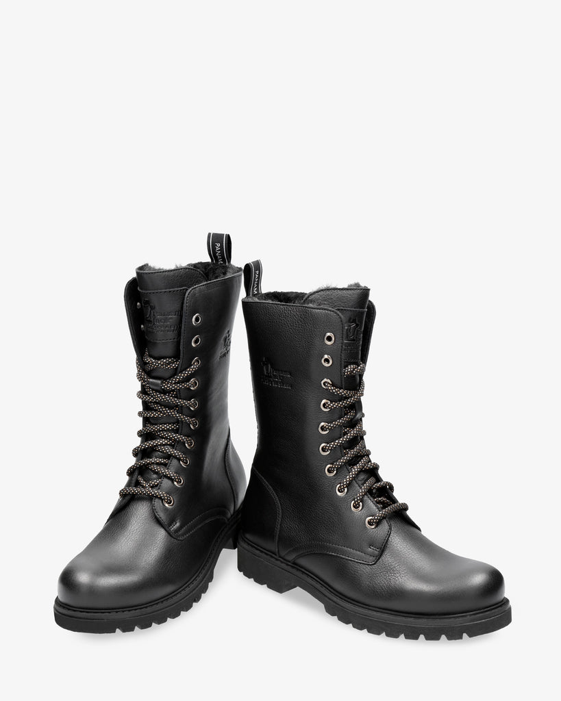 Fiorela botas de piel con forro interior de pelo. negro