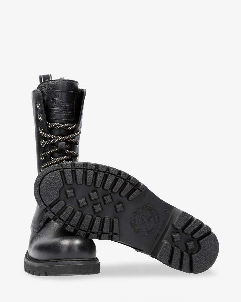 Fiorela botas de piel con forro interior de pelo. negro