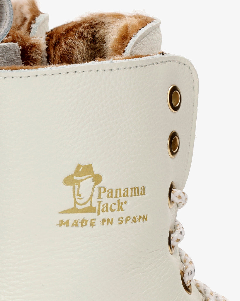 Frisia botas de piel con forro interior de pelo. blanco