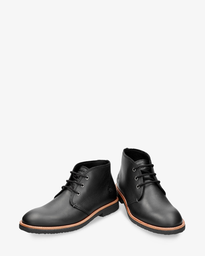 Gael botines de piel con forro interior de piel. negro