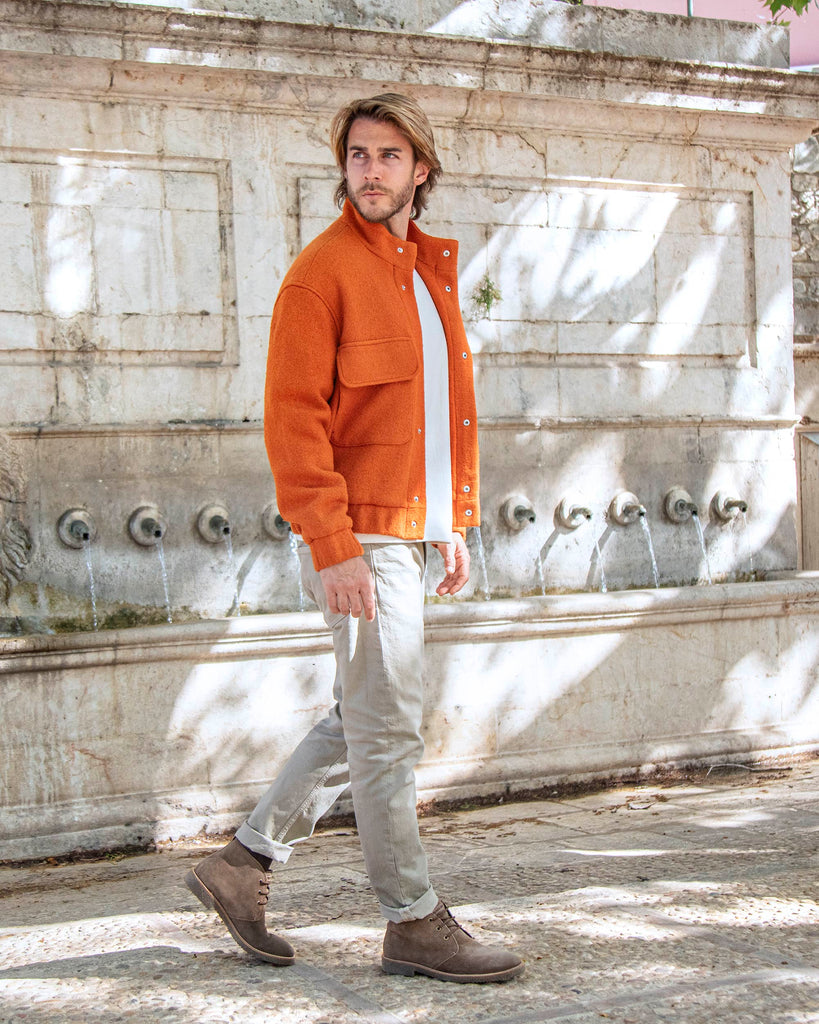 Gael botín de piel con forro interior de piel. humo