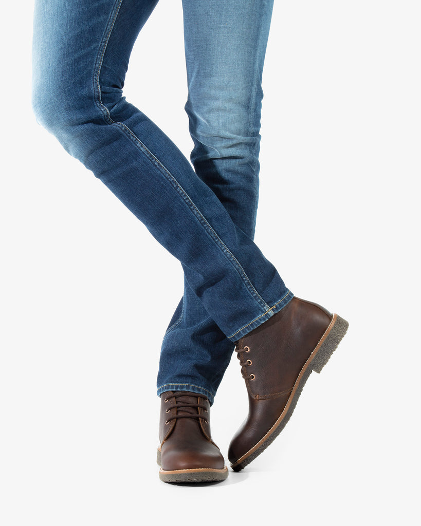 Gael botines de piel con forro interior de piel. castaño