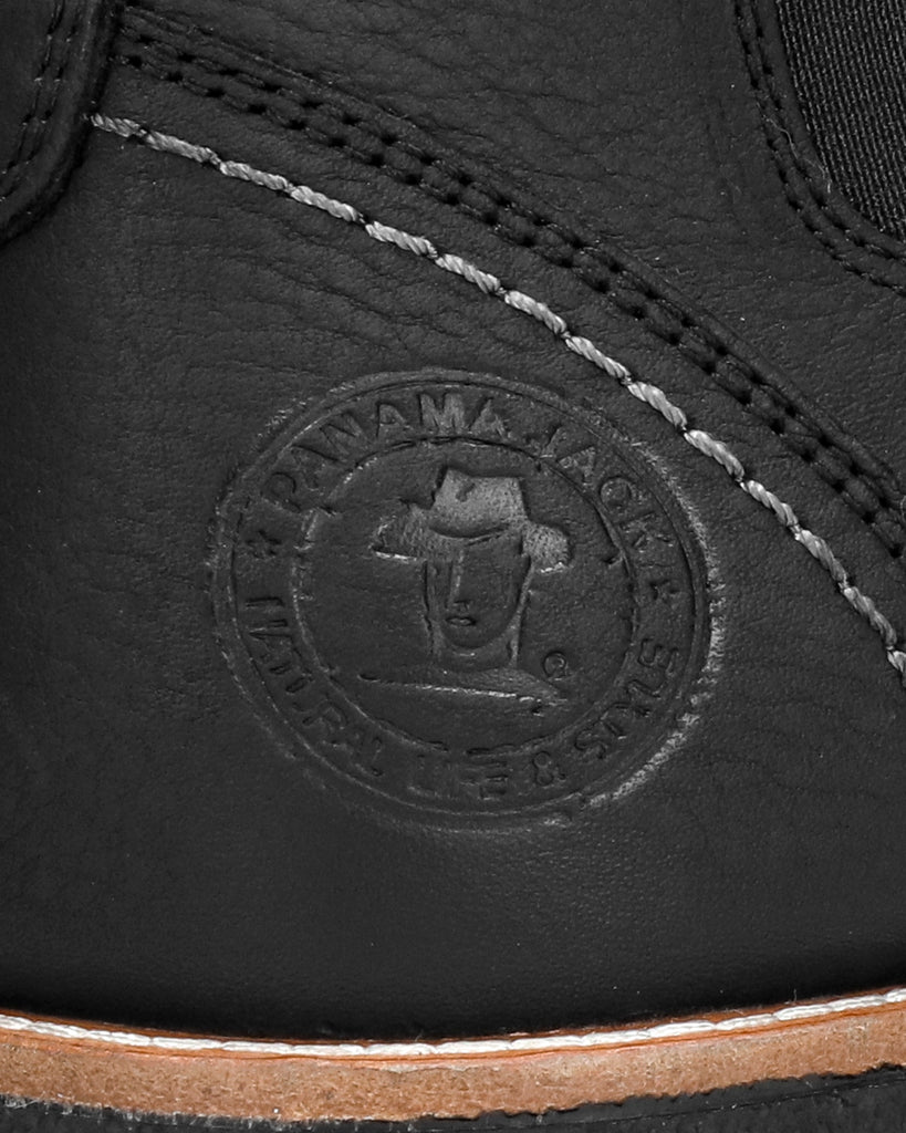 Garnock Igloo botines de piel con forro interior de pelo natural. negro