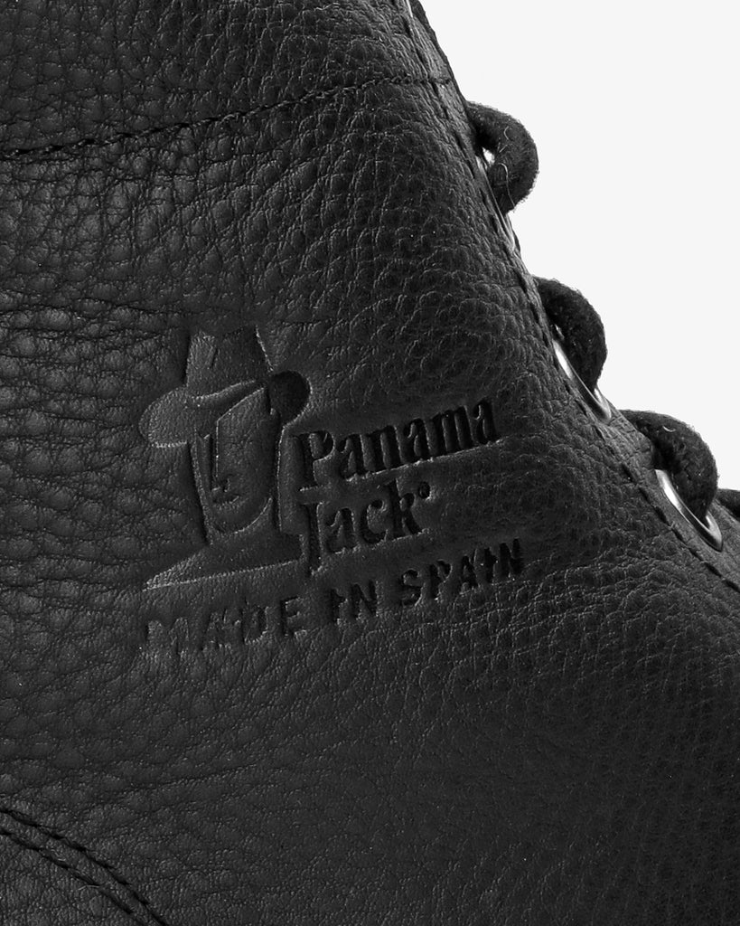 Glasgow Igloo botines de piel con forro interior de pelo natural. negro