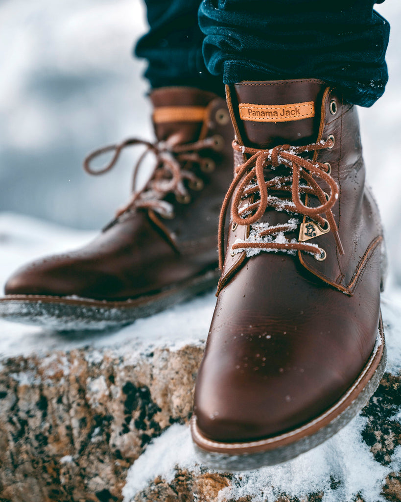 Glasgow Igloo botines de piel con forro interior de pelo natural. cuero