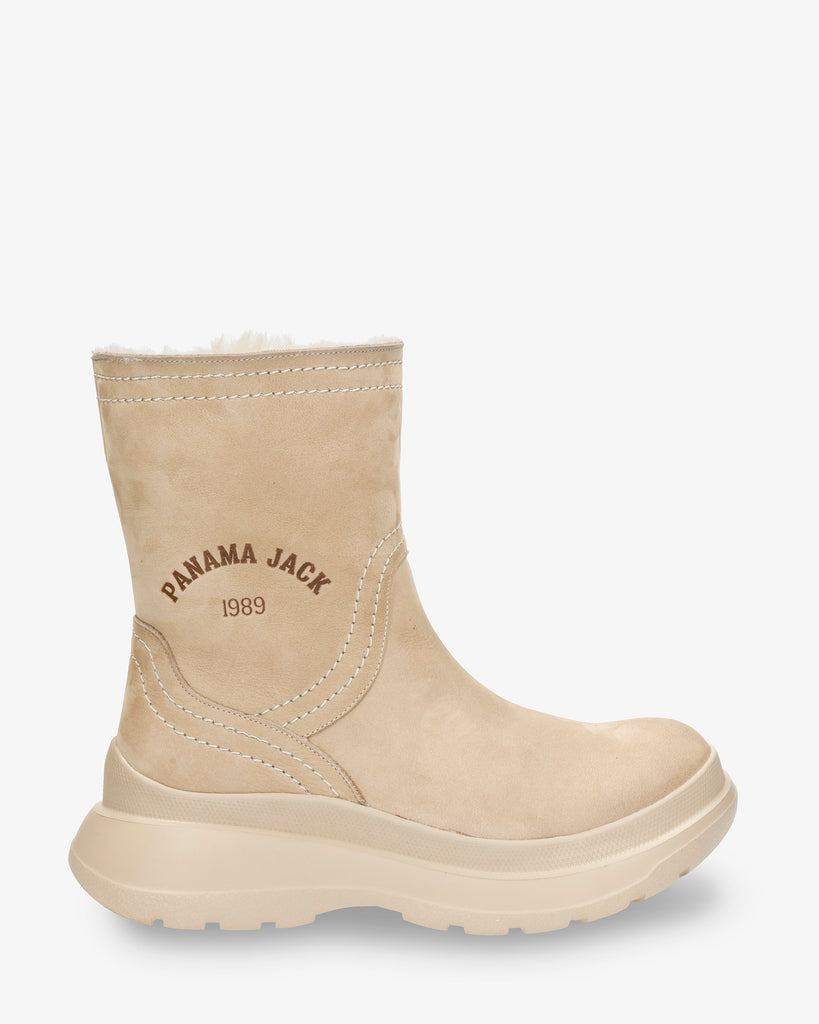 Hebe botas de piel con forro interior de pelo. crudo