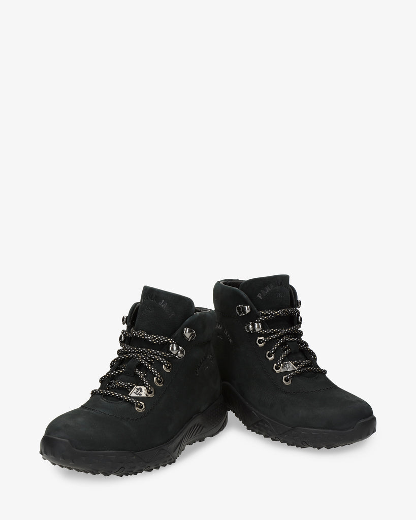 Newark botín de piel con forro interior de piel. negro