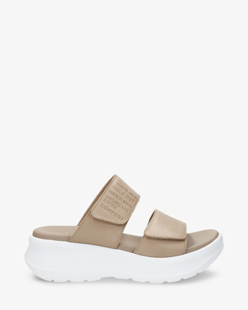 Nila sandalias de piel con forro interior de piel. taupe