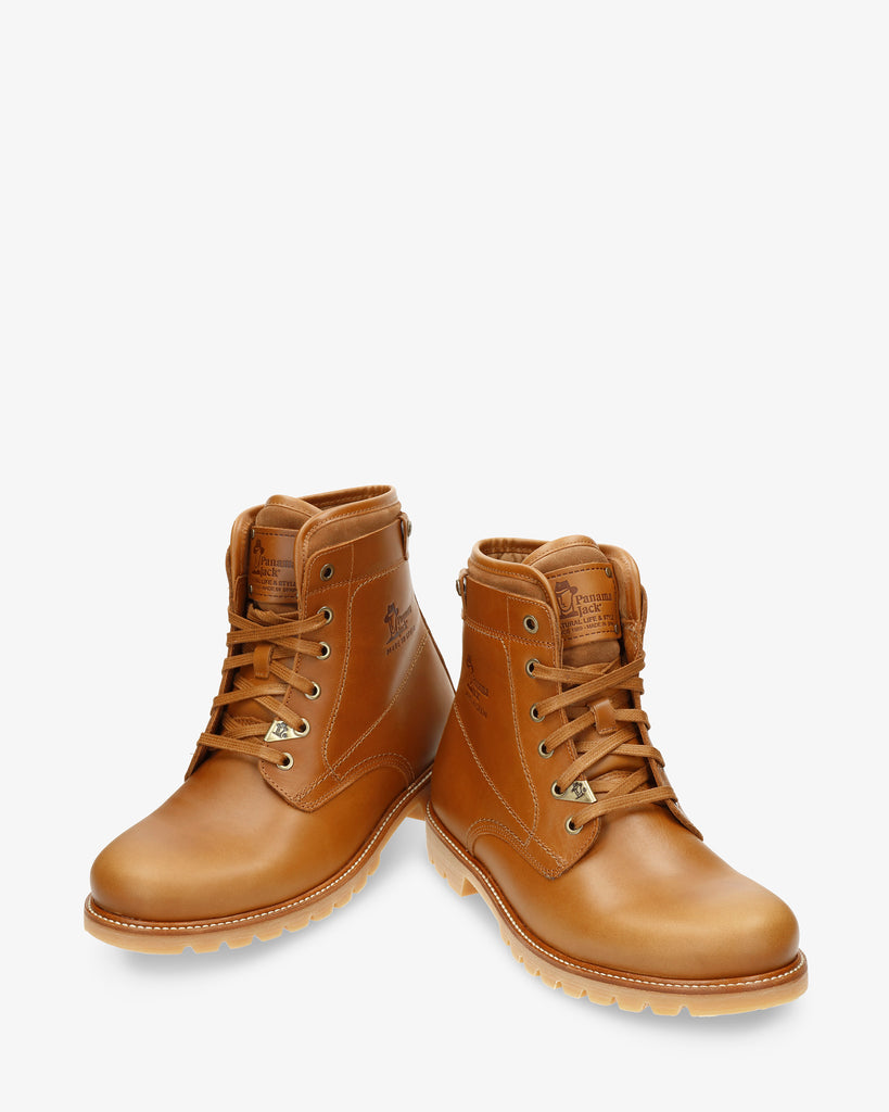 P03 Thunder botas de piel con forro interior de piel. camel