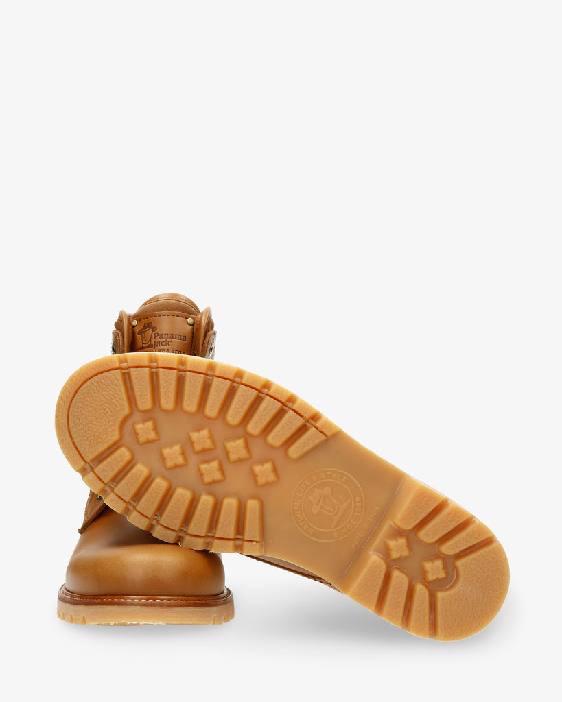 P03 Thunder botas de piel con forro interior de piel. camel