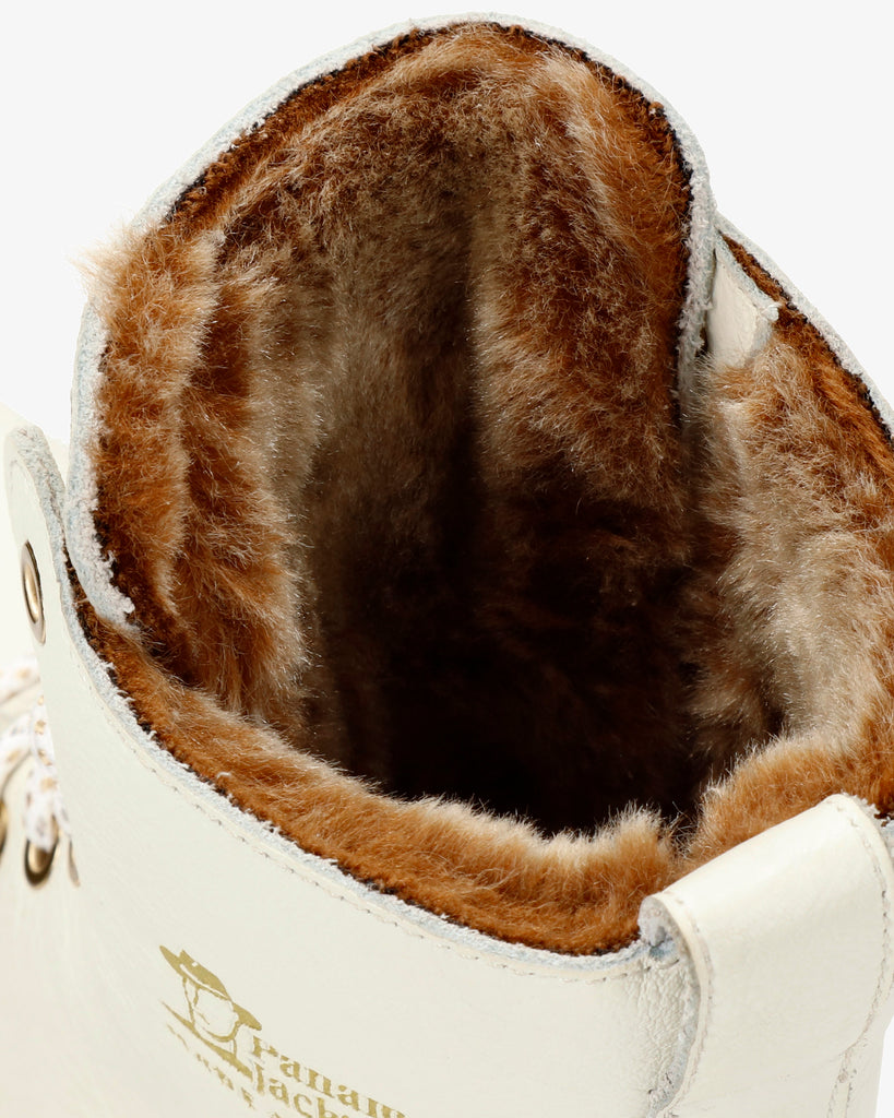 Padma botas de piel con forro interior de pelo. blanco