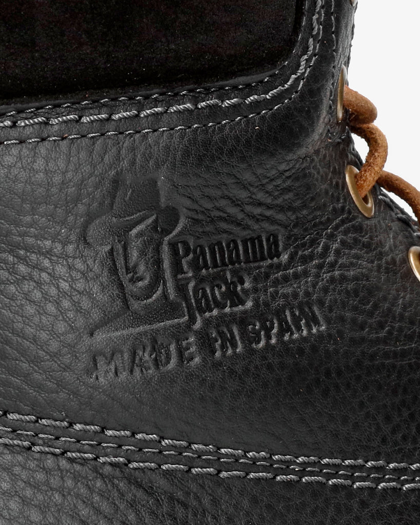 Panama 03 Igloo botas de piel con forro interior de pelo natural. negro