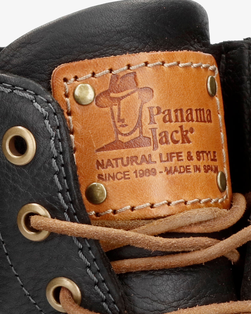 Panama 03 Igloo botas de piel con forro interior de pelo natural. negro