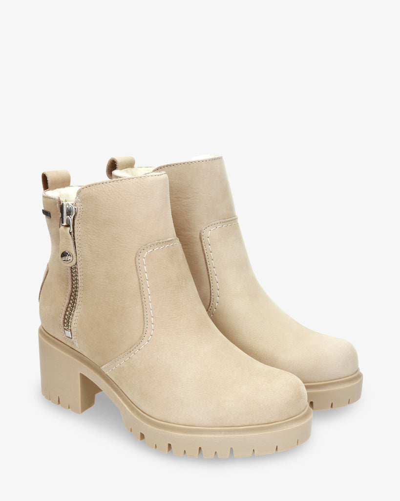 Pauline Gtx botín de piel con forro interior de gore-tex®. crudo