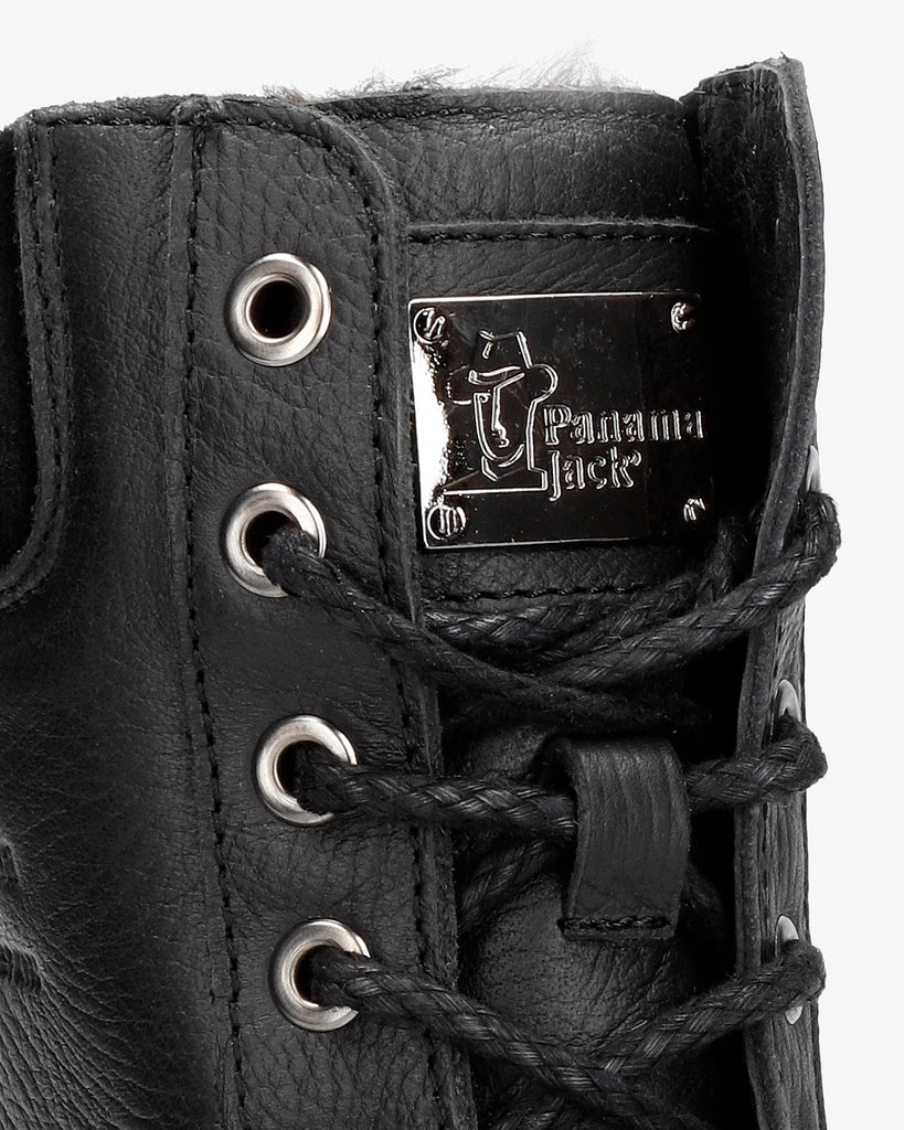 Phoebe botas de piel con forro interior de pelo. negro