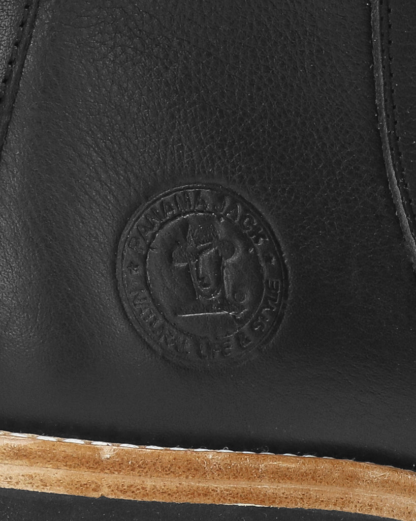 Polet botas de piel con forro interior de piel. negro