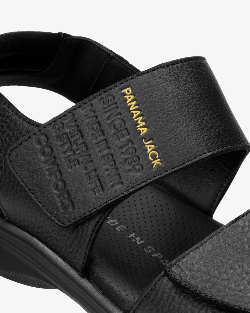 Rusell sandalias de piel con forro interior de piel. negro