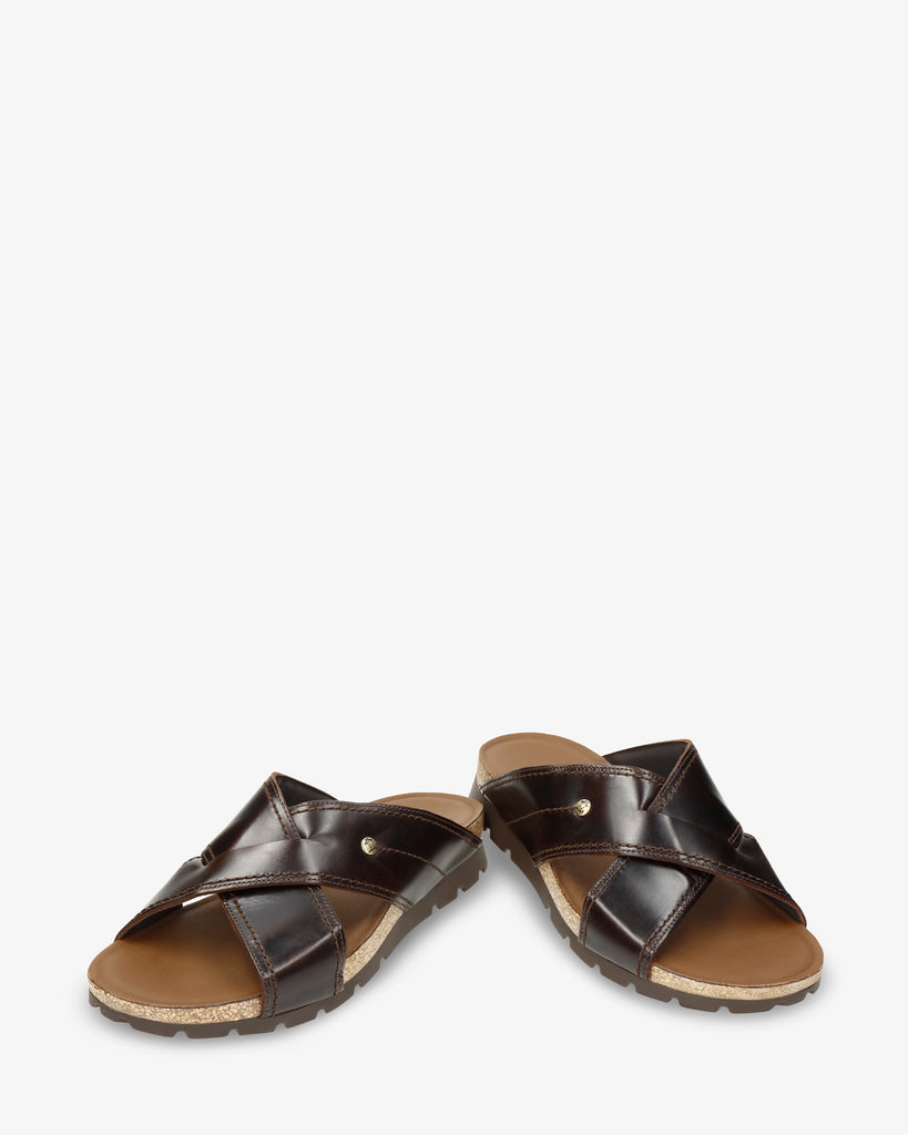 Salman sandalias de piel con forro interior de piel. marron