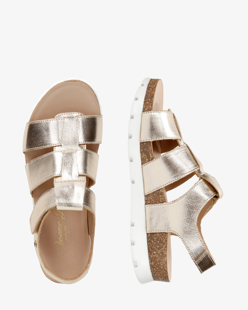 Sammy Shine sandalias de piel con forro interior de piel. oro