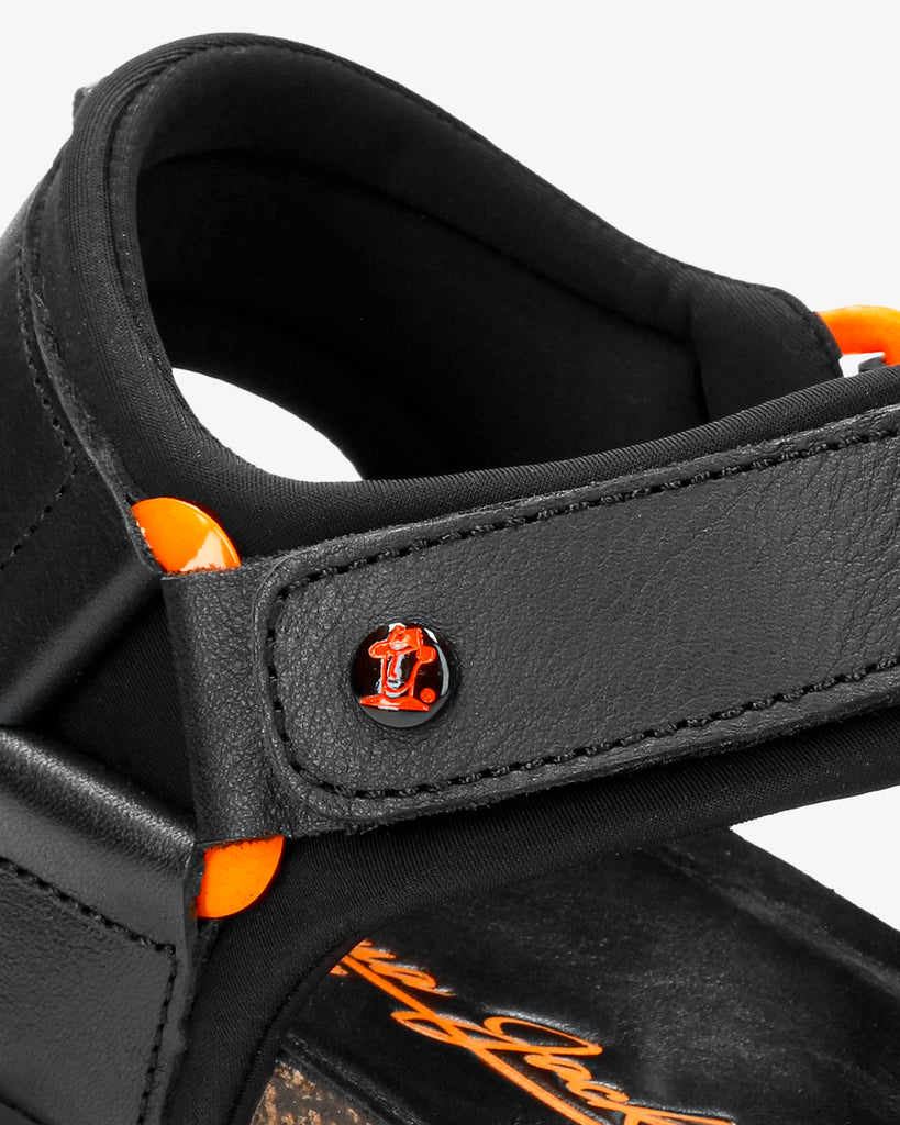 Seth sandalias de piel con forro interior de lycra. negro