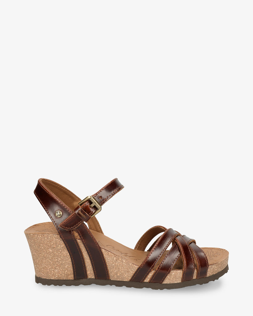 Vera Clay sandalias de piel con forro interior de piel. cuero
