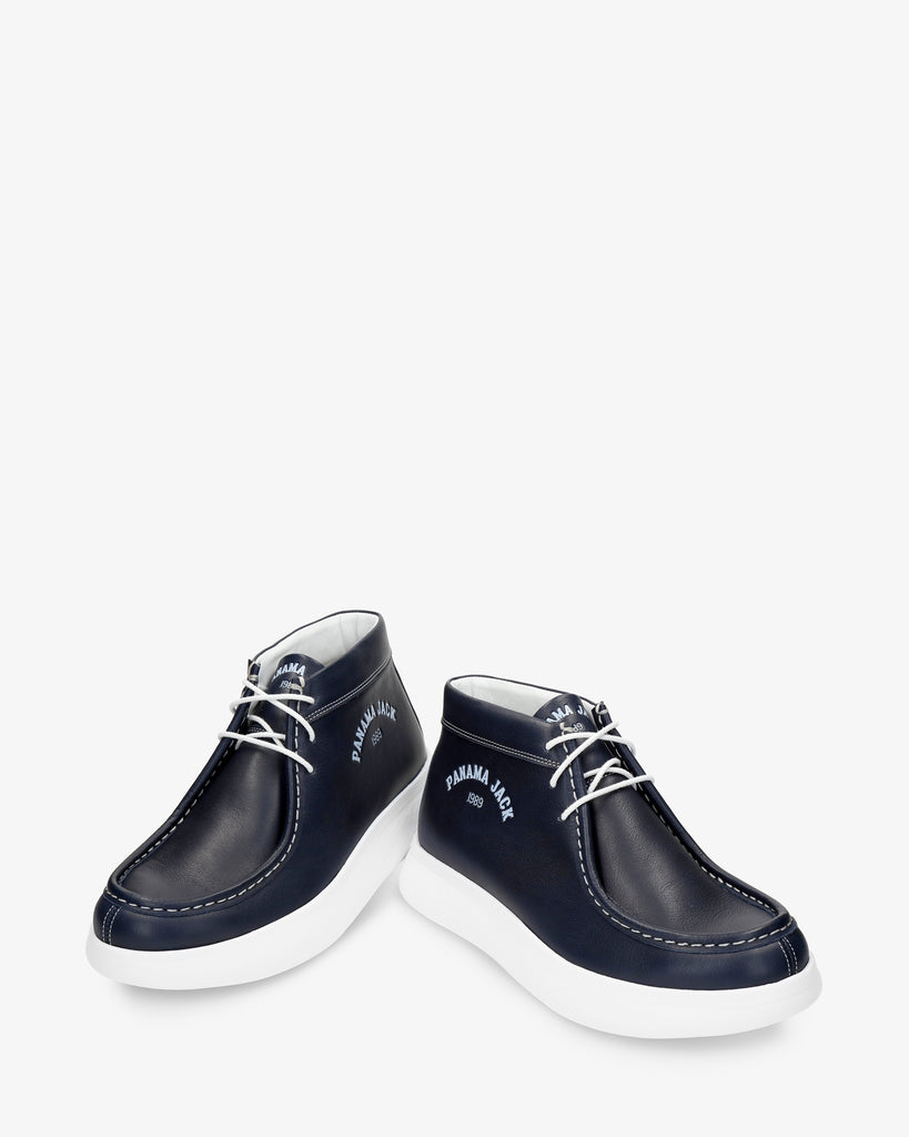 Yulen botines de piel con forro interior de piel. marino